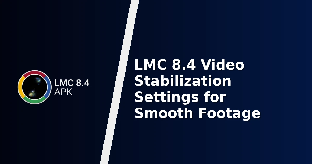 LMC 8.4 Video Stabilization Settings for Smooth Footage